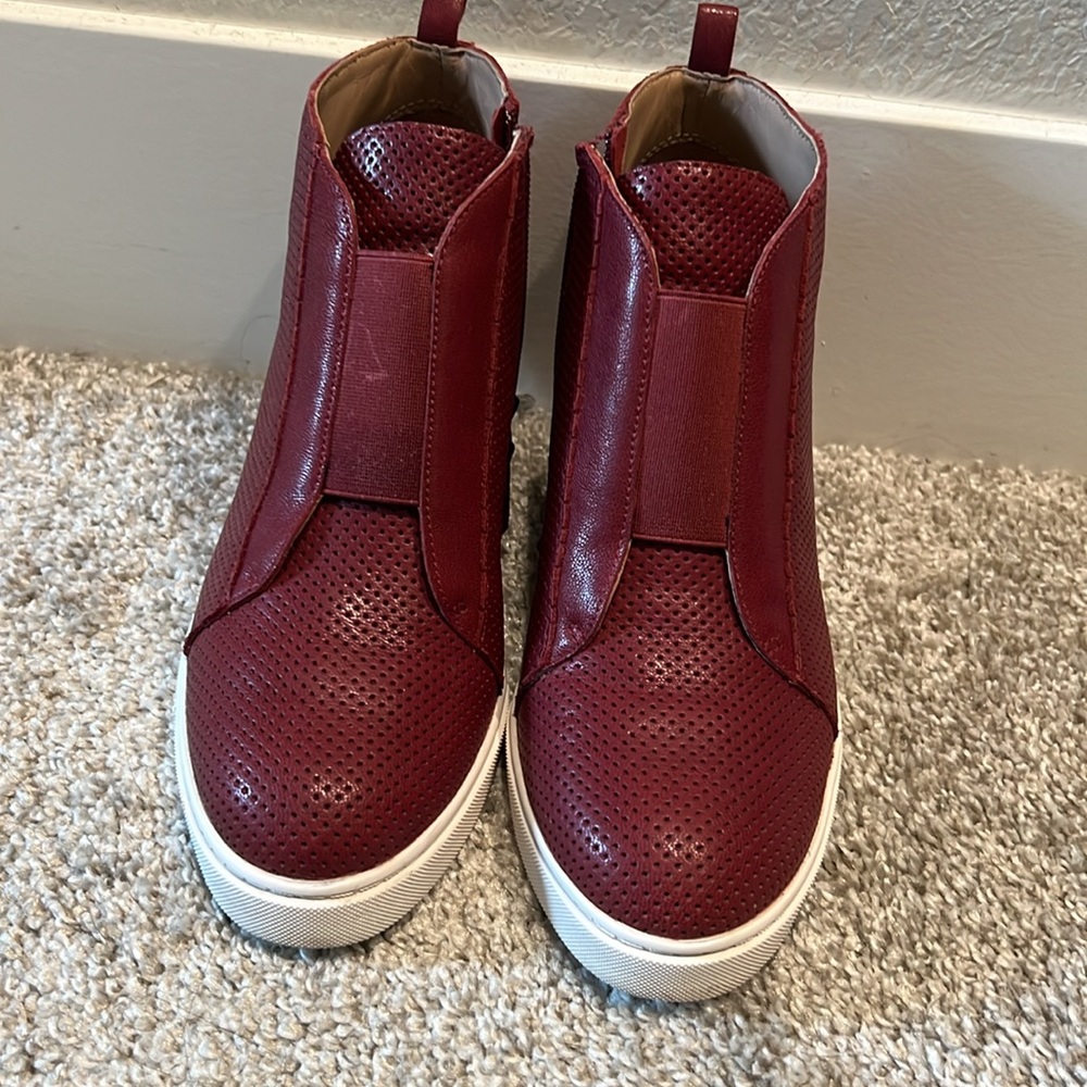 Leather Paola Dress Wedge Sneaker - Picture 3 of 6